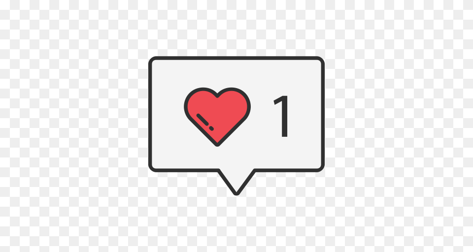 Heart Like Notification One Like Icon, Symbol Free Png Download