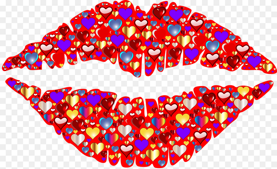 Heart Lips Kiss Romance Passion Valentine Lips, Body Part, Mouth, Person Png Image