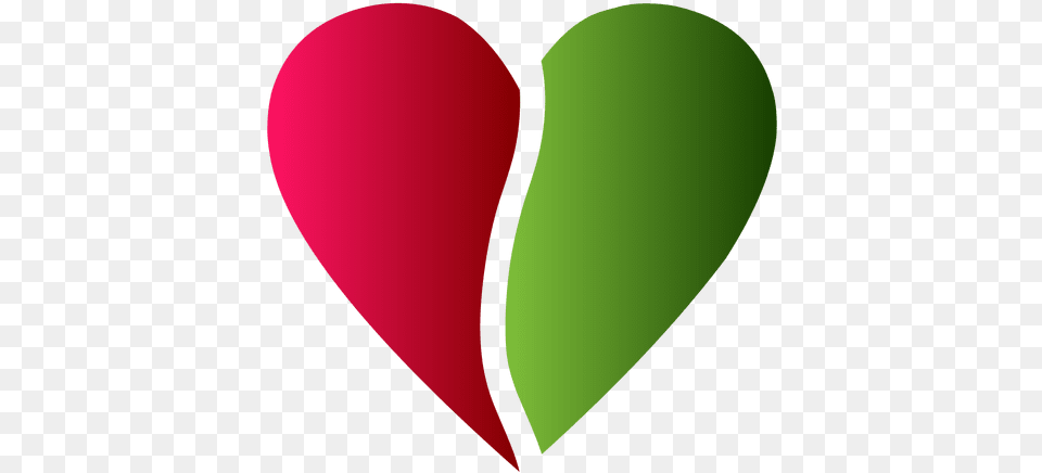 Heart Logo Half Red And Green Color Green And Red Heart, Bow, Weapon, Balloon Free Png Download