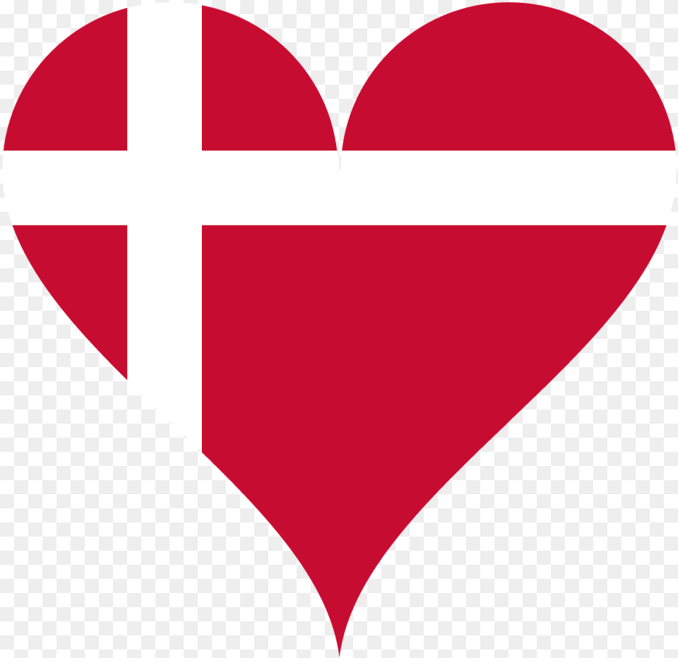 Heart Love Flag Photo Dansk Flag Hjerte Free Png