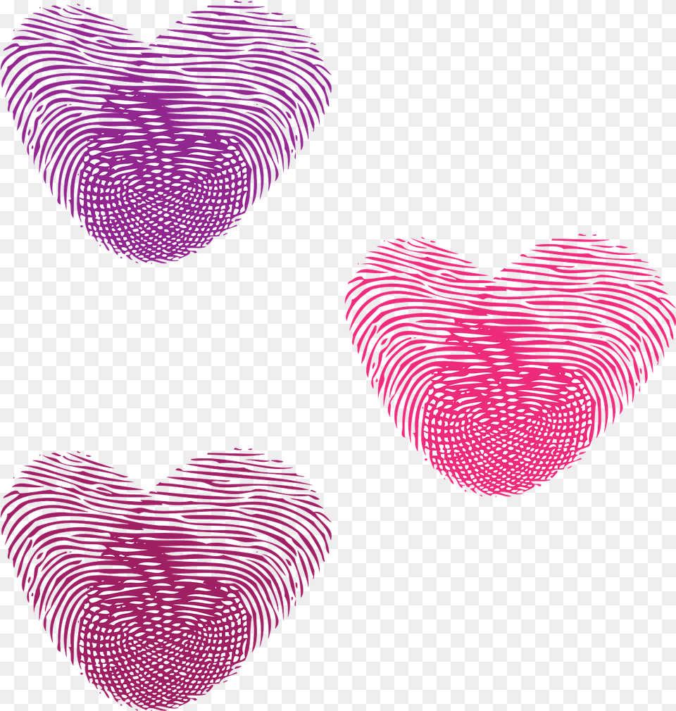 Heart Love Hearts Thumbprint Hearts, Purple Png Image