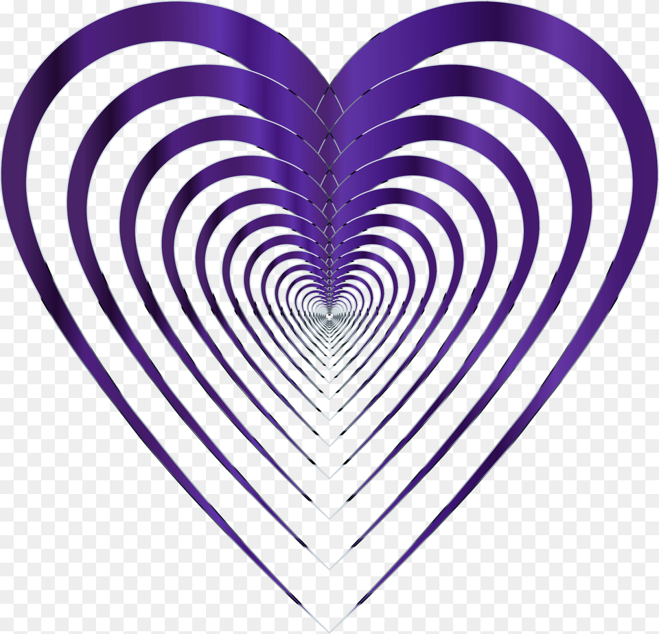 Heart Love Letter Purple Heart Transparent, Spiral, Pattern, Chandelier, Lamp Free Png Download
