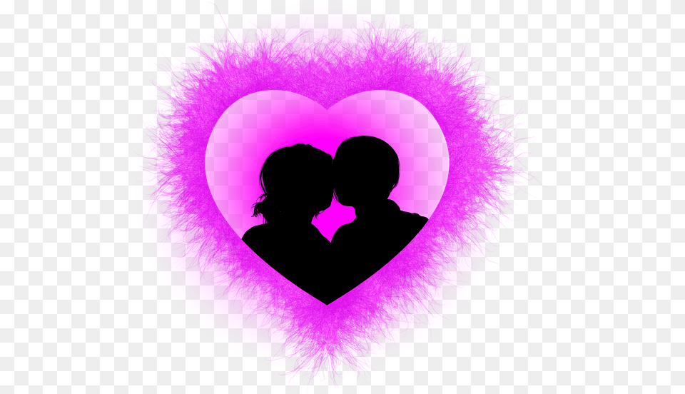 Heart Love Lovers Man Woman Silhouette Fire Love Liebe Herzen Mann Und Frau, Purple, Person, Head Png Image
