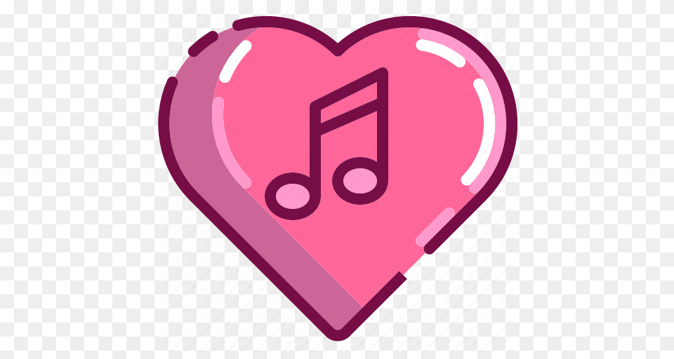 Heart Love Music Note Song Valentine Icon Download On Iconfinder Music Icon Pink Heart Free Transparent Png