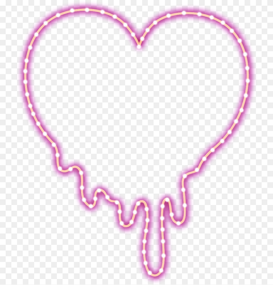 Heart Love Neon Grime Picsart Photo Studio, Accessories, Jewelry, Necklace, Purple Png Image