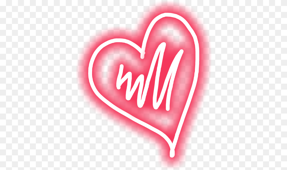 Heart Love Pink Draw Neon Glow Neonlights Lines Heart, Light, Food, Ketchup Png