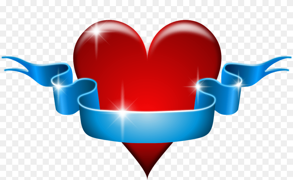 Heart Love Red Heart And Ribbon Clipart Free Png Download