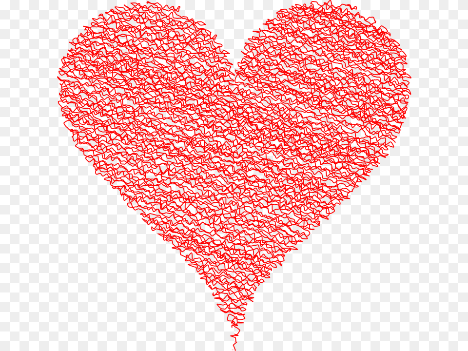 Heart Love Scribble Effect Romance Passion Love Heart Background Free Transparent Png