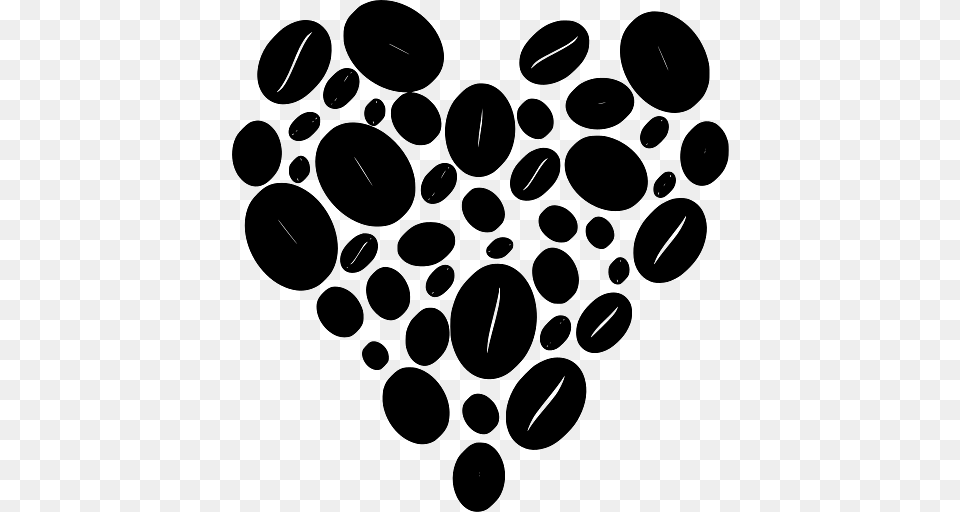 Heart Made Of Coffee Beans, Pattern Free Png