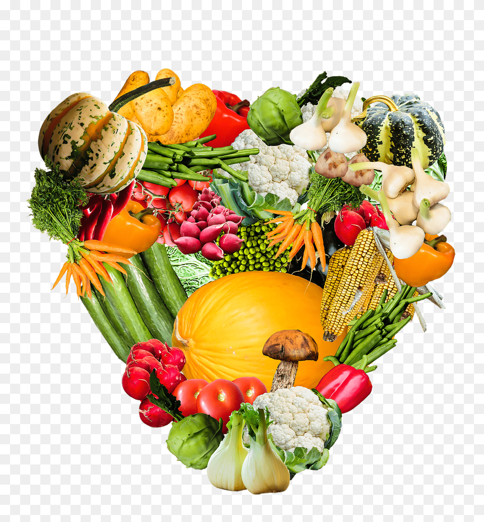 Heart Made Of Vegetables, Food, Produce, Plant, Squash Png Image