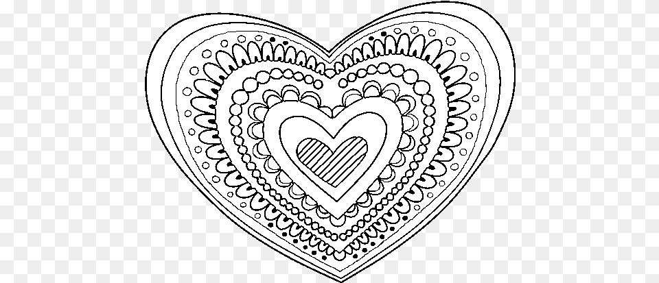 Heart Mandala Coloring Pages 6 Zentangle Heart Coloring Page Png