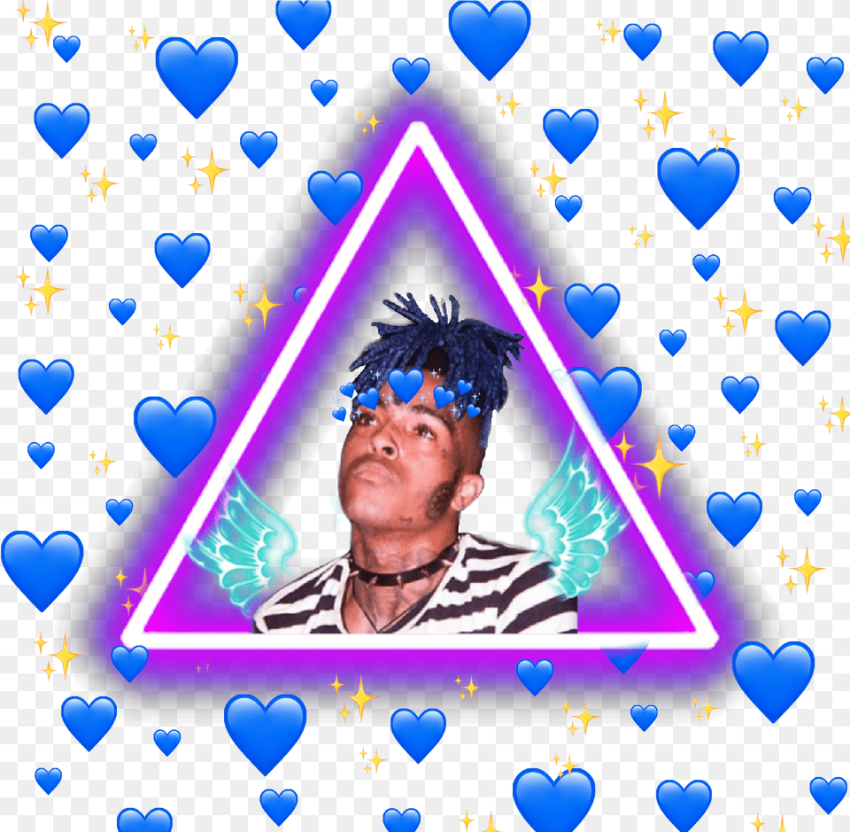 Heart Meme Transparent, Triangle, Face, Head, Purple Free Png Download