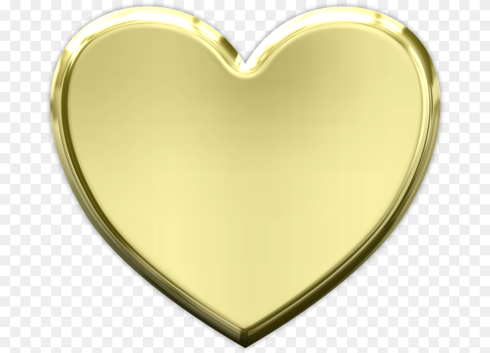 Heart Metallic Valentine Gold Heart, Plate Free Transparent Png