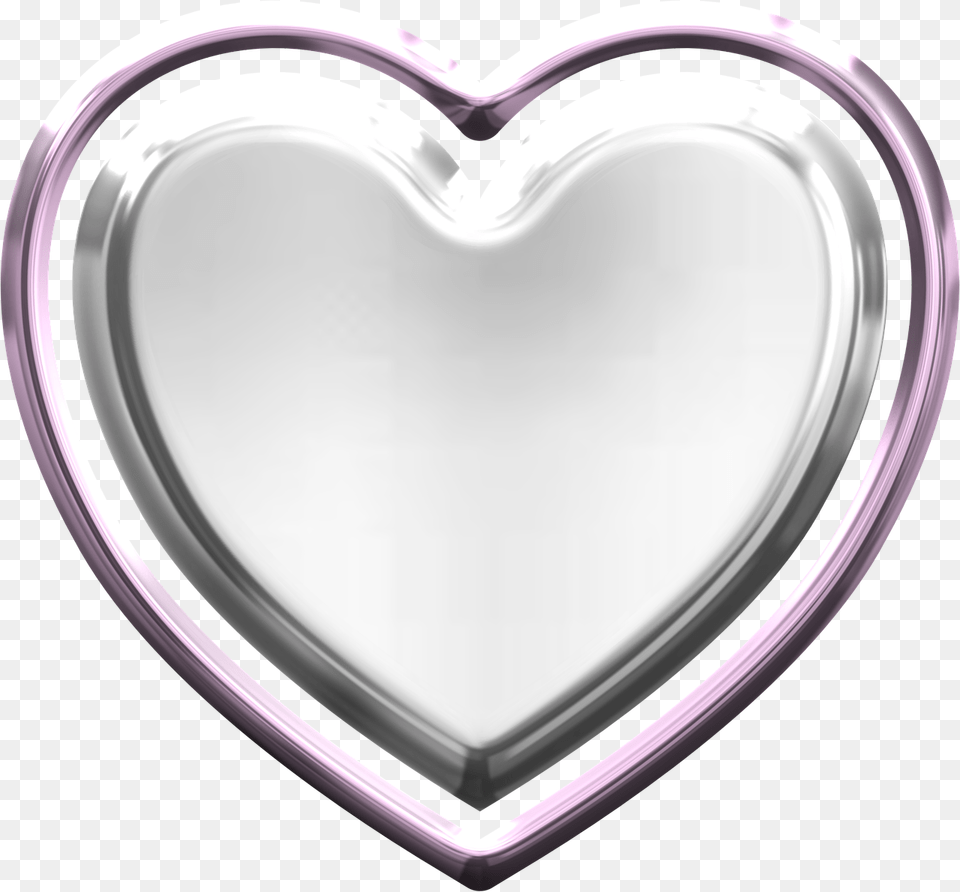 Heart Metallic Valentine Love Metal Silver, Plate Png Image