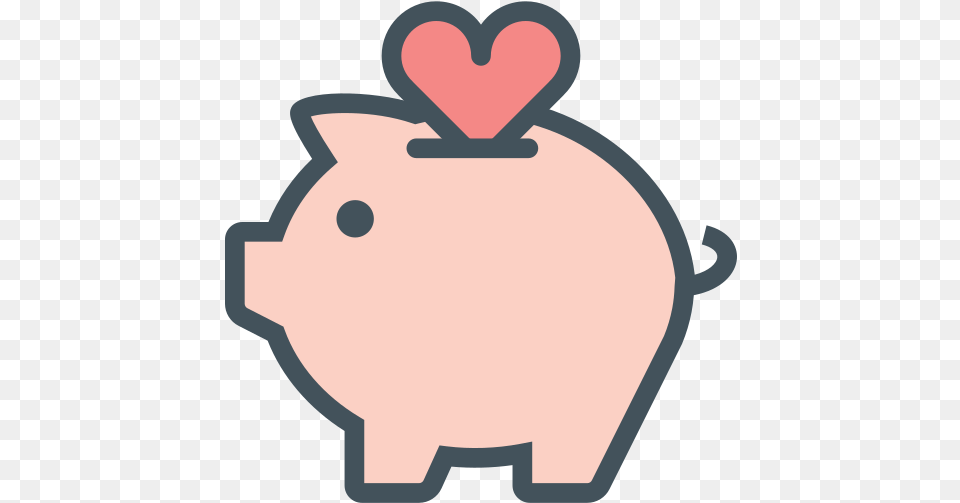 Heart Money Pig Icon Money Icon Pink, Piggy Bank, Animal, Fish, Sea Life Png