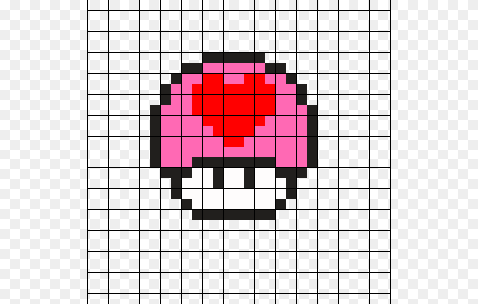 Heart Mushroom Perler Bead Pattern Facile Pixel Art Pokemon, Logo, Dynamite, Weapon Free Png