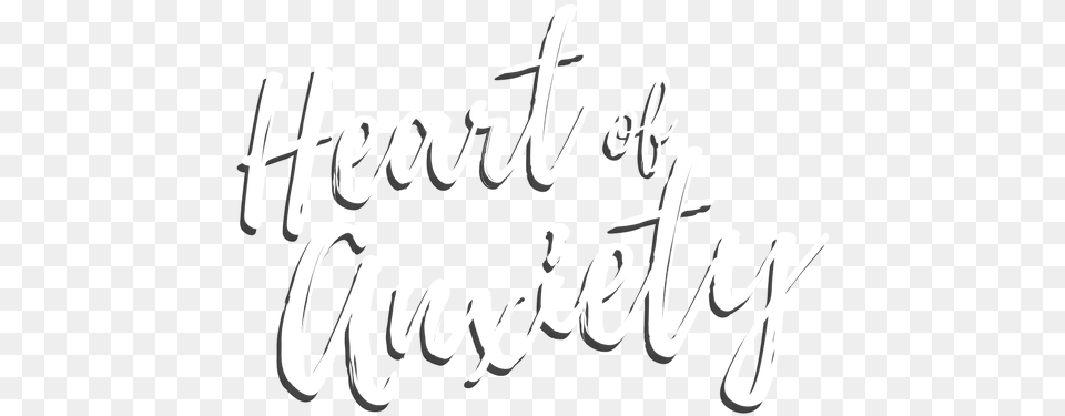 Heart Of Anxiety Calligraphy, Handwriting, Text Png Image