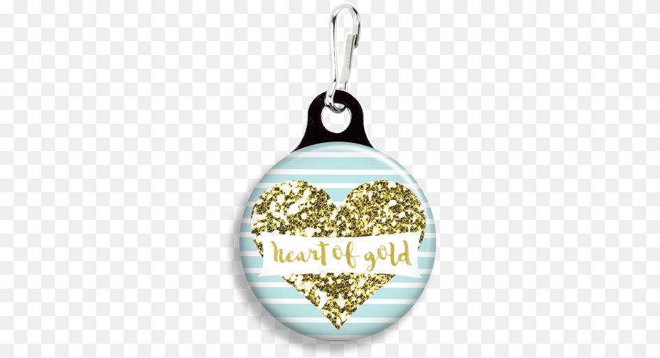 Heart Of Gold Aqua Promotional Zoogee 1 18 Round Metal Zipper Pull Tag, Accessories, Chandelier, Lamp Png Image