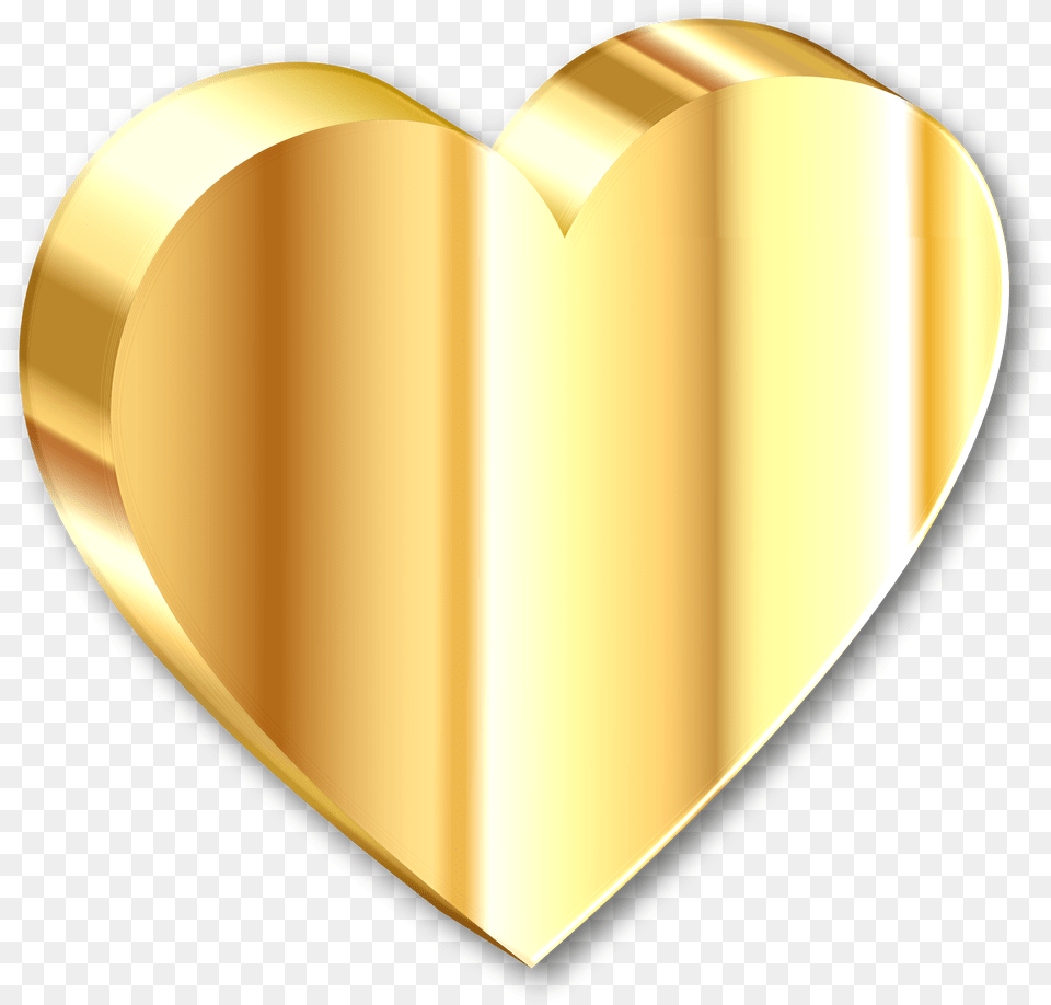 Heart Of Gold With Shadow Icons Png Image