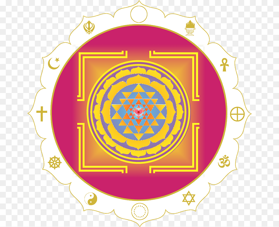 Heart Of Living Yoga Sri Yantra Download A Colour Version Sri Yantra Hd, Emblem, Symbol, Ammunition, Grenade Free Png