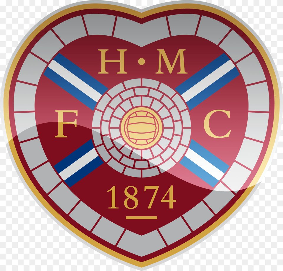 Heart Of Midlothian Fc Hd Logo Football Logos Heart Of Midlothian Badge, Symbol, Disk, Armor, Shield Png Image