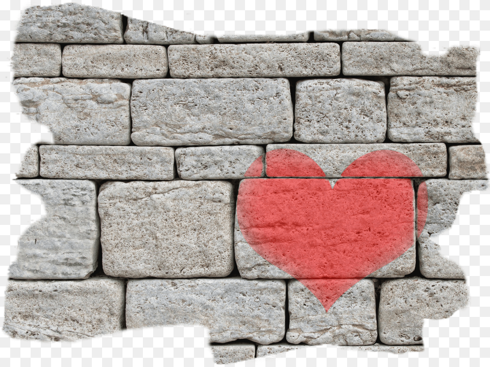 Heart On Cinder Block Wall Loving People, Architecture, Building, Path, Brick Free Png