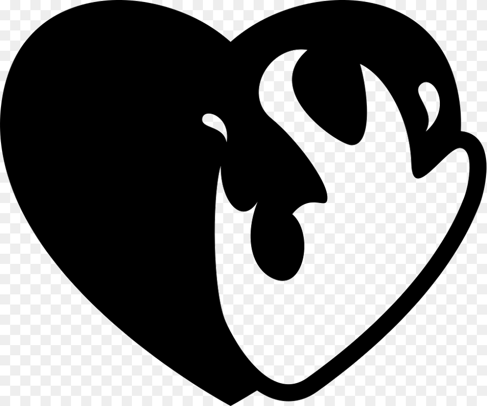 Heart On Fire Heart On Fire Icon, Stencil Free Png