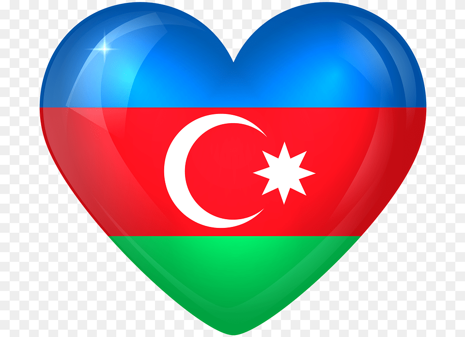 Heart On The Azerbaijan Flag, Balloon Free Transparent Png