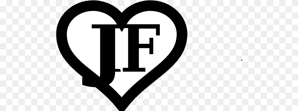 Heart Outline Initials Jf Clip Art Vector Language, Stencil, Cross, Symbol Free Png
