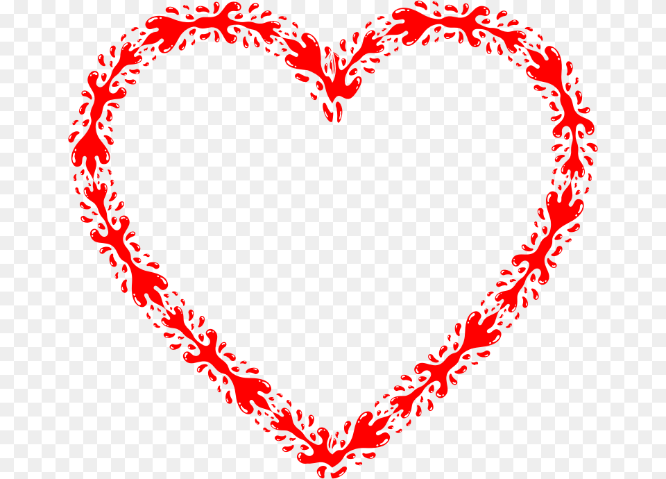 Heart Outline Red Lines Heart, Accessories, Jewelry, Necklace Free Png Download