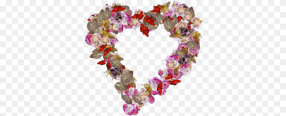 Heart Outline Transparent Images Stickpng Coeur Fleur, Flower, Flower Arrangement, Plant, Wreath Free Png