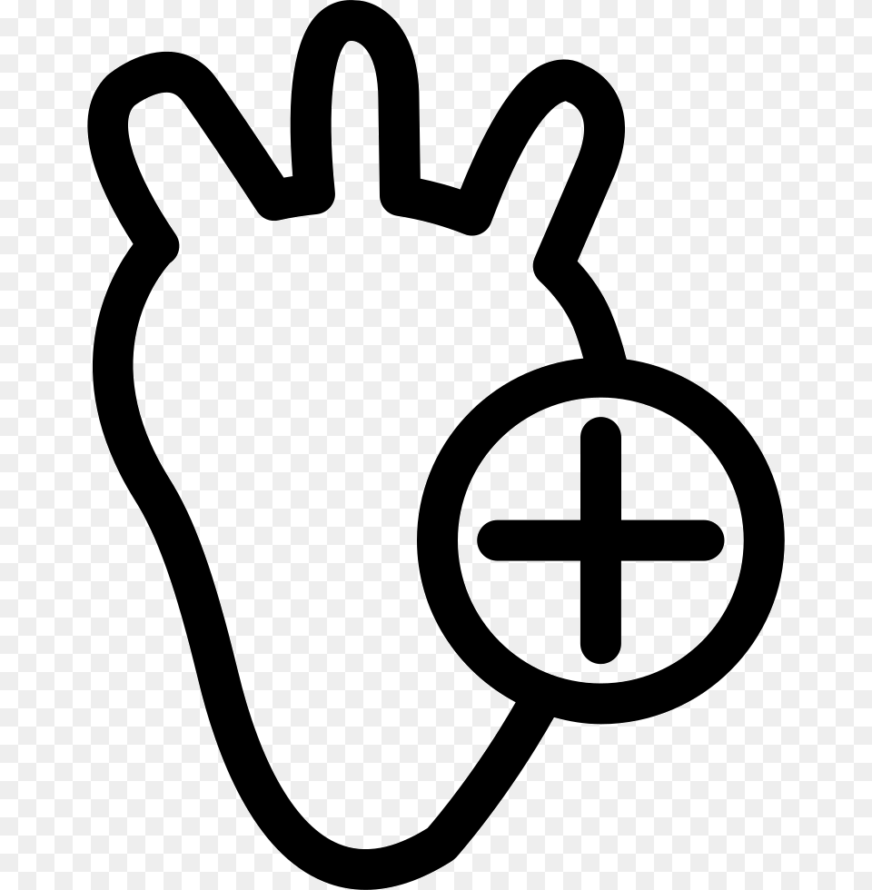 Heart Outline With A Plus Sign Comments Icon, Clothing, Glove, Stencil, Smoke Pipe Free Png