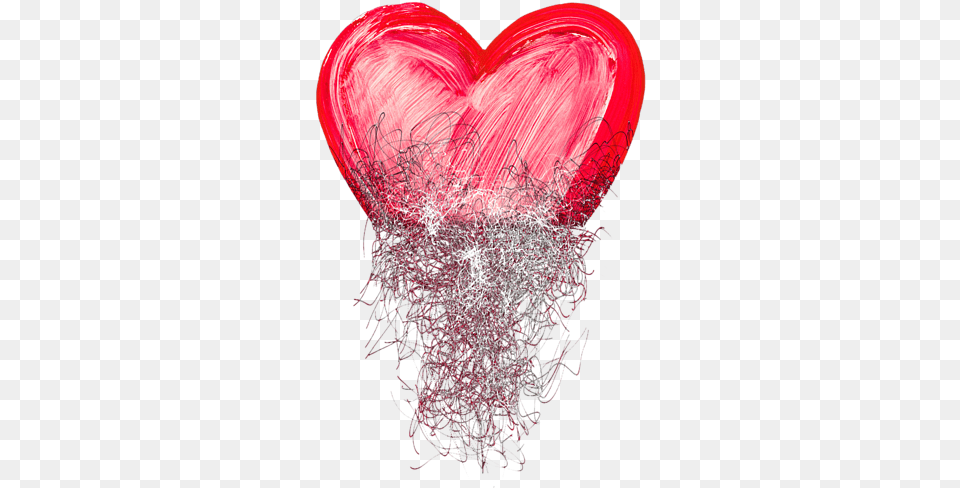 Heart Painted From Tangle Of Scribbles Shower Curtain Painted Heart Symbol Of Love, Chandelier, Lamp Png Image