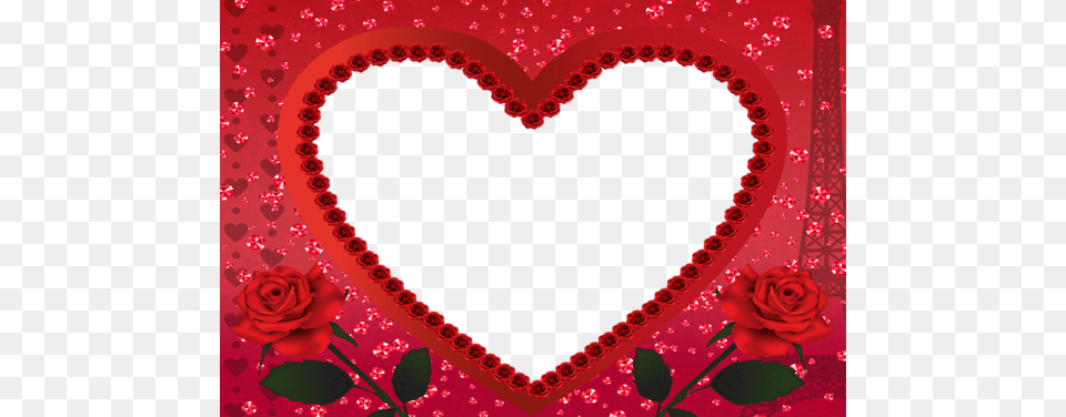 Heart Photo Frame Hd Background Heart On Backgrounds, Flower, Plant, Rose, Pattern Free Png