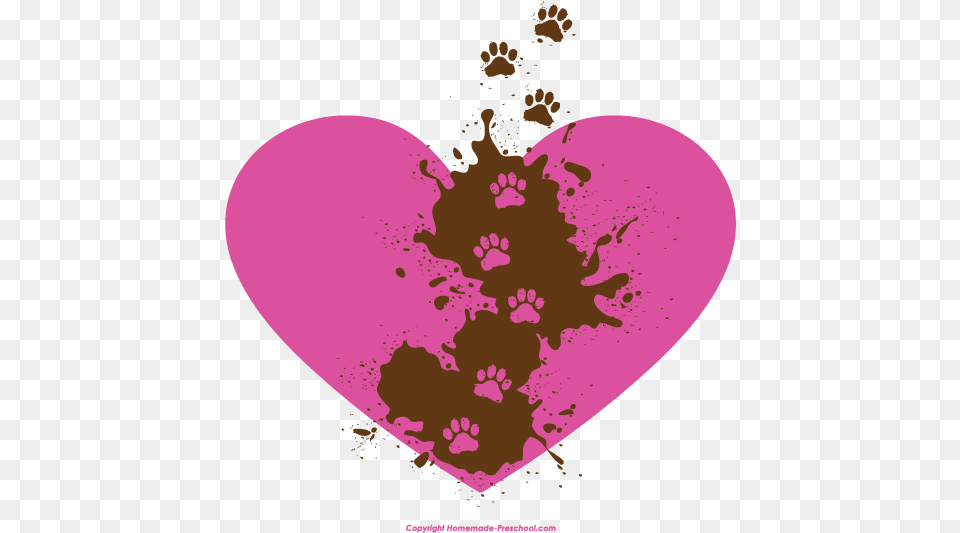 Heart Pictures Clipart Paw Print Heart And Paw Print Paw Print Heart Transparent, Purple, Flower, Plant Png