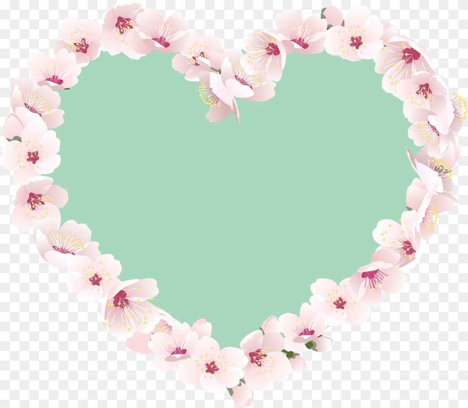 Heart Pink Border Flowers 10 Years, Flower, Plant, Petal, Accessories Free Png Download