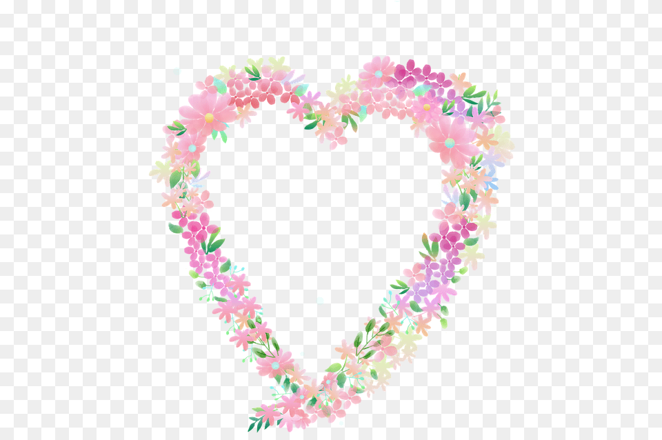 Heart Pink Flowers On Pixabay Heart, Graphics, Art, Floral Design, Pattern Png Image
