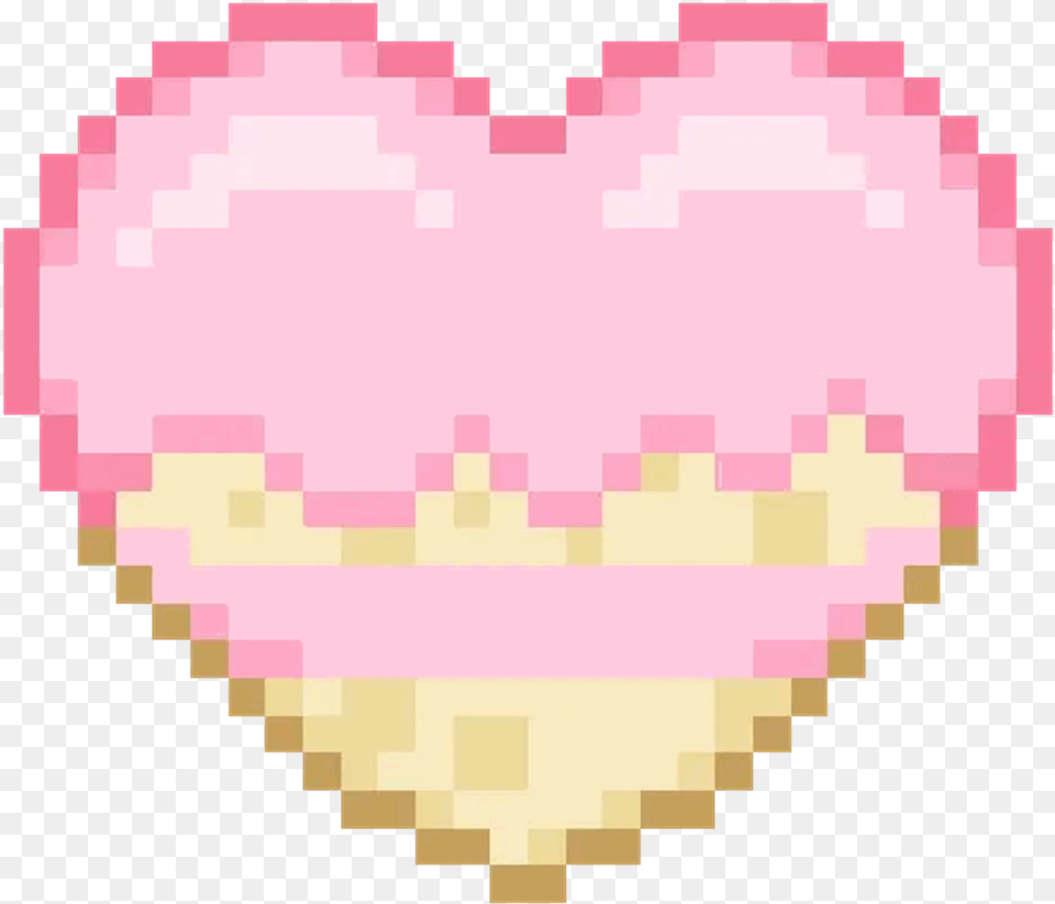 Heart Pixel Sweets Candy Cookie Pink Cute Kawaii Pastel Doom Guy Rape Face, Cream, Dessert, Food, Ice Cream Free Png