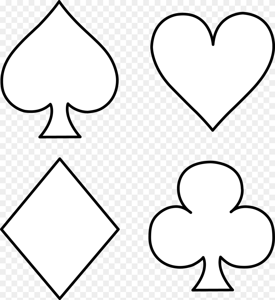 Heart Playing Cards Clip Art Deck Of, Stencil Free Png Download