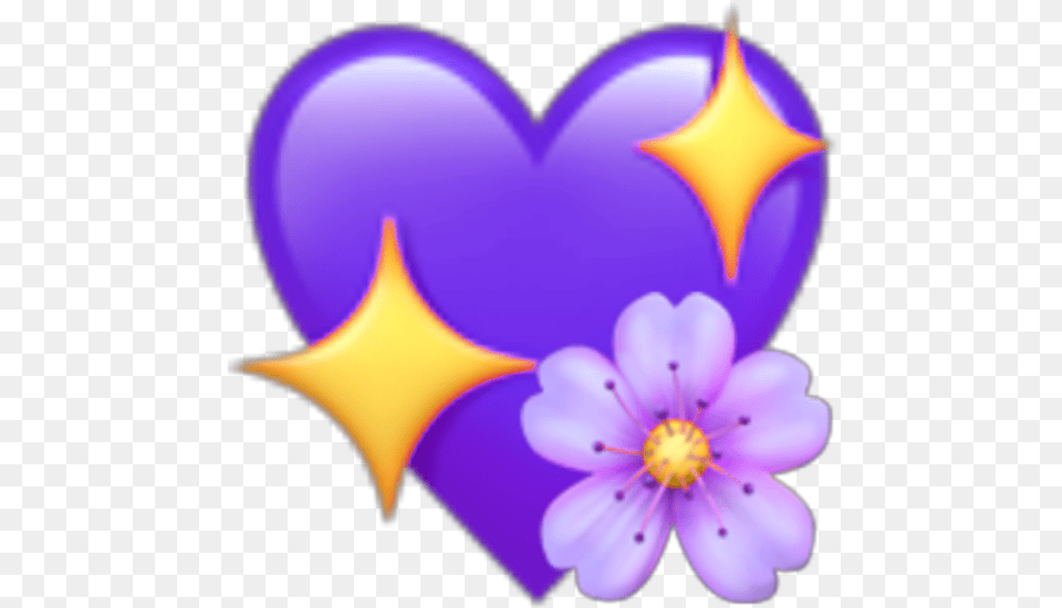 Heart Purple Emoji Iphone Ios Viola, Balloon, Flower, Plant Free Transparent Png
