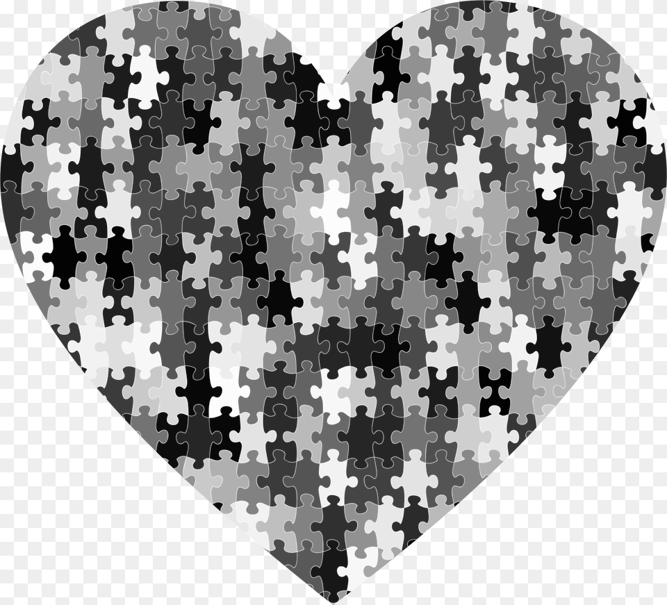 Heart Puzzle Black And White, Chess, Game, Person Free Png Download