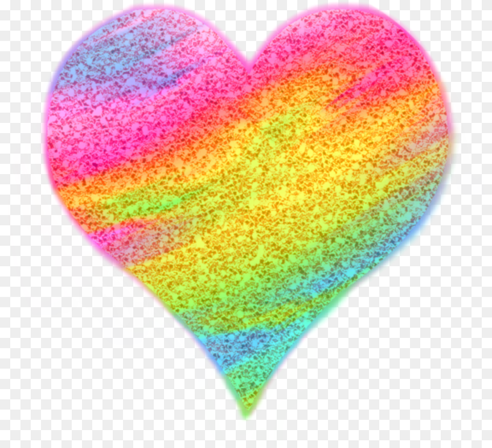 Heart Rainbow Glitter Glow Heart, Balloon Free Png Download