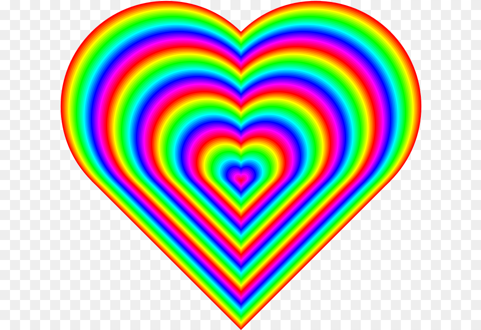 Heart Rainbow Picture Rainbow Heart Clipart Full Size Rainbow Love Heart Emoji, Disk, Light Png Image