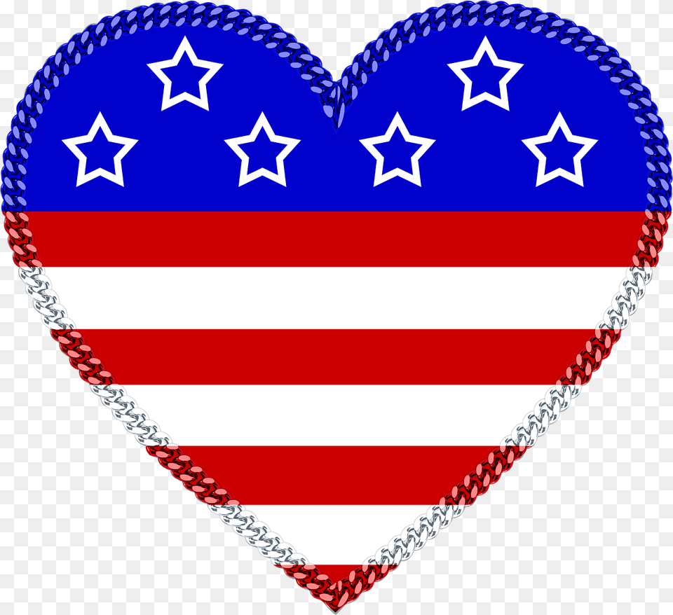 Heart Red White Blue America Usa Stars Love Green And Yellow Stars, Balloon Free Png