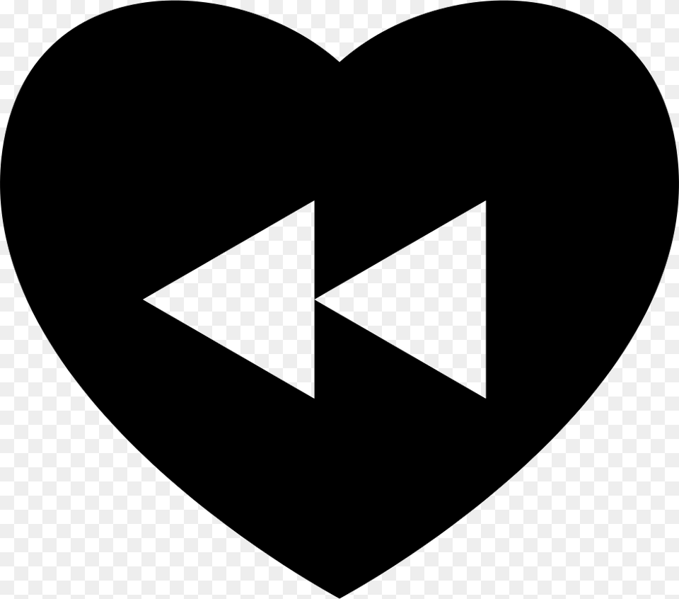 Heart Rewind Back Button Heart Rewind, Triangle Png