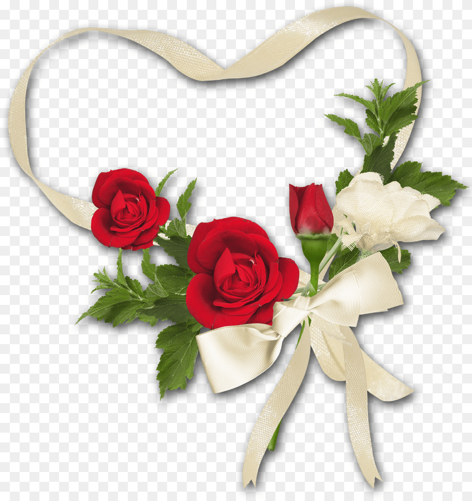 Heart Ribbon And Rose Heart Rose Flowers Mothers Day, Flower, Flower Arrangement, Flower Bouquet, Plant Free Transparent Png