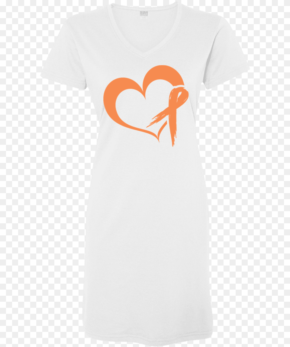 Heart Ribbon Orange T Shirt Dress Heart, Clothing, T-shirt, Symbol Png Image