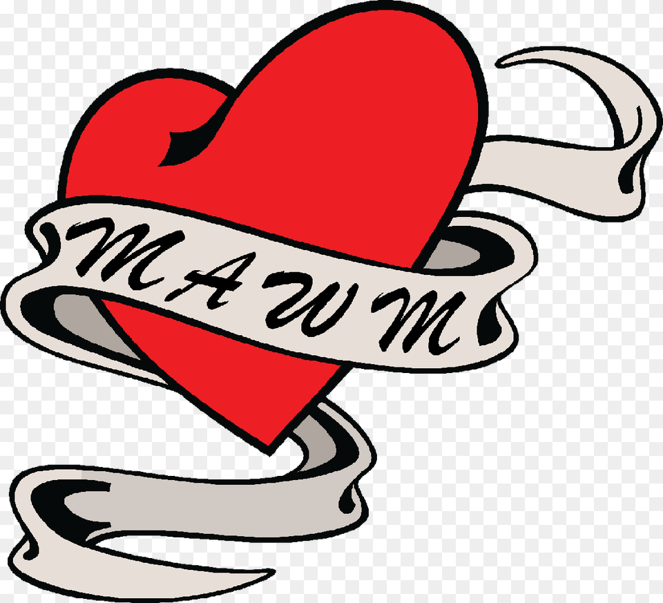 Heart Ribbon Tattoo Designs Clipart Love Heart With Ribbon, Clothing, Hat Free Png