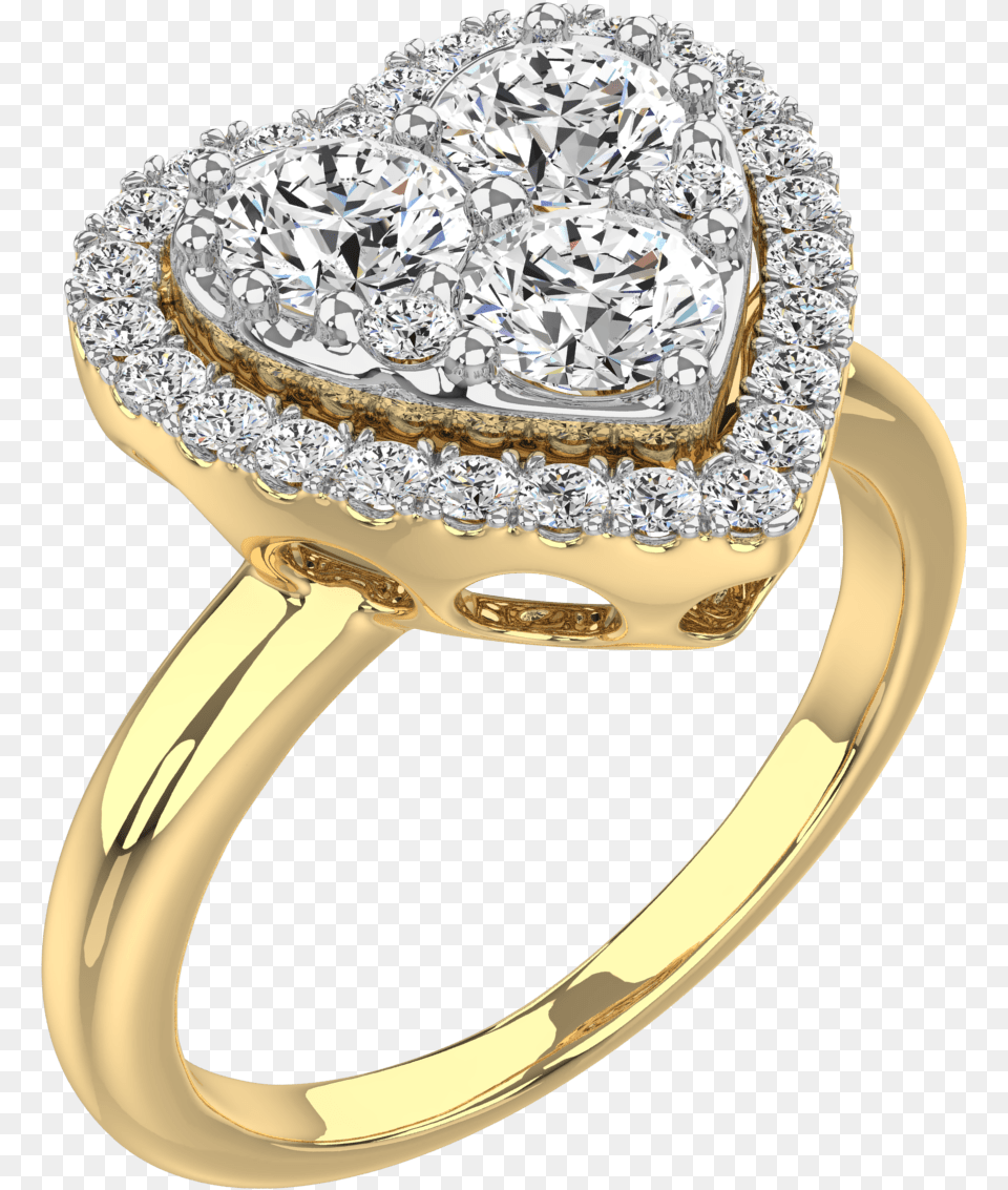 Heart Ring Gold Wirh Diamond, Accessories, Gemstone, Jewelry Png
