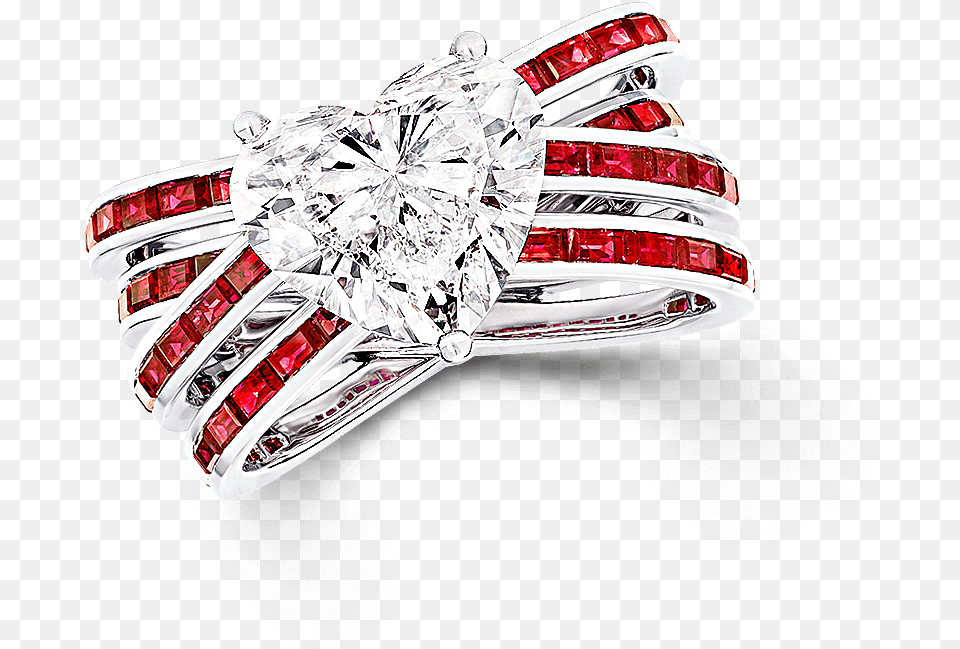 Heart Ruby Ring Graff, Accessories, Jewelry, Silver, Diamond Png